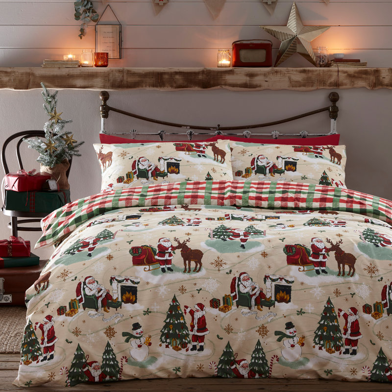 Cotton Blend Plaid Duvet Cover Set with Pillowcases, Single - 1 Pillowcase (50 x 75 cm)