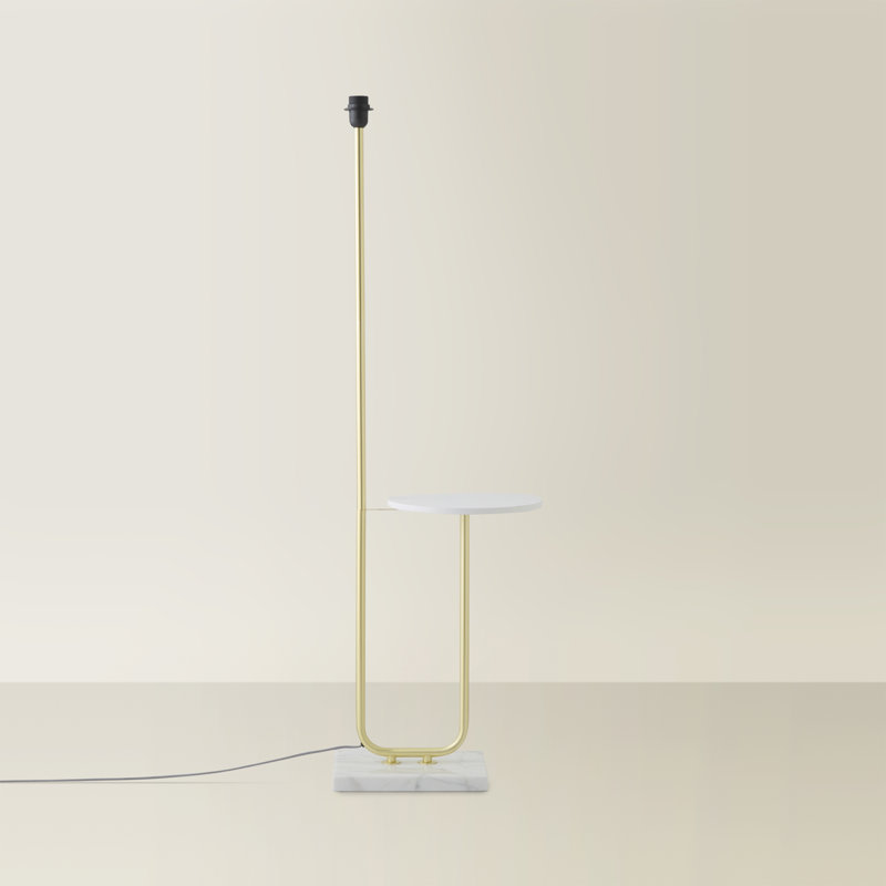 Bashar 131Cm Tray Table Floor Lamp (base only), Gold
