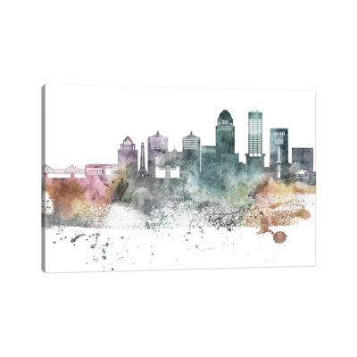 Louisville Pastel Skyline by Wall Decor Addict - Wrapped Canvas Painting
