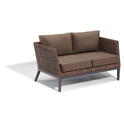 Julian 56.5'' Wide Wicker Loveseat with Cushions