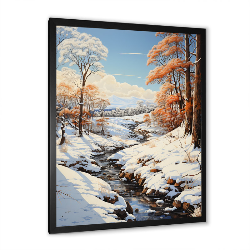 Snow Wonderland Pastoral - Imprimé, H 20 po x l 12 po x P 1 po, Cadre photo noir