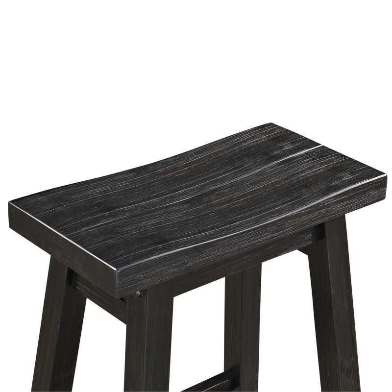 Tabouret Alessandro, Tabouret de comptoir (siège d'une hauteur de 24 p, 1, Noir patiné