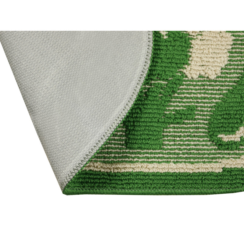 Feodor Floral Non-Skid Kitchen Mat, Semi-Circle 1'6" x 2'6"