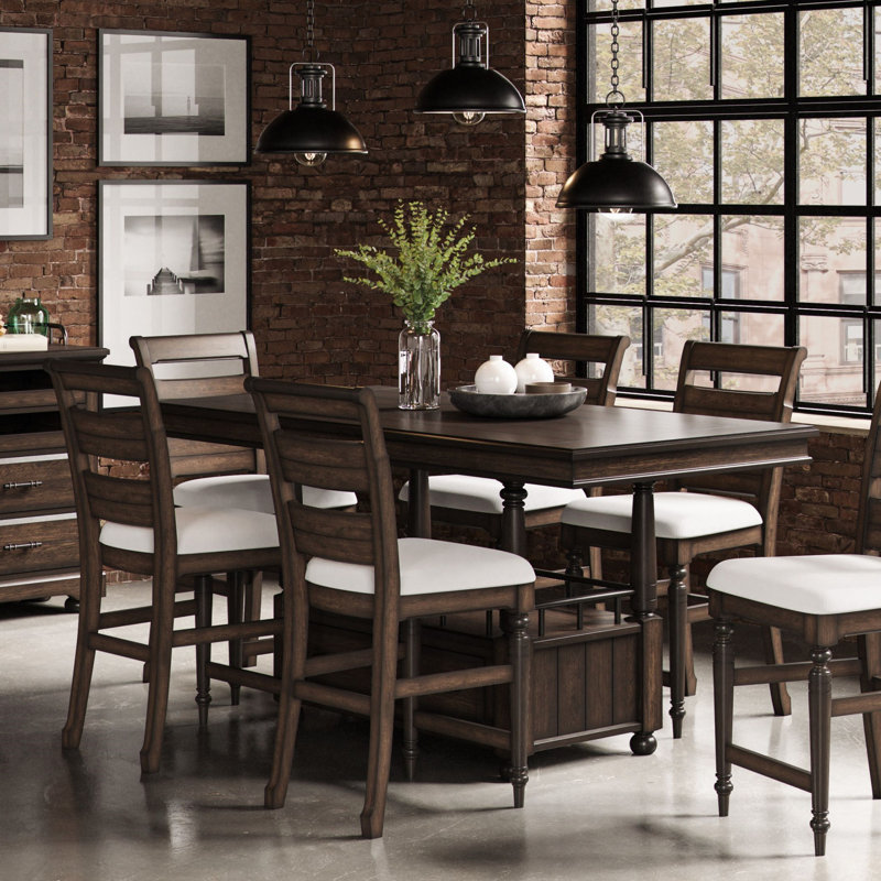 Deep Coffee Counter Height Dining Table