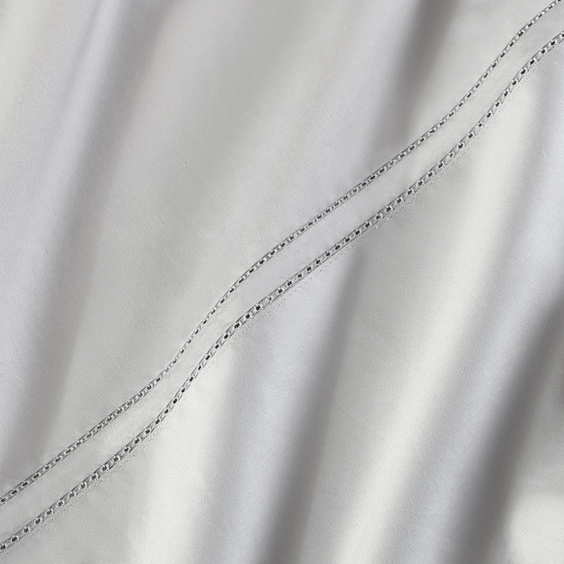 Yalda Egyptian Cotton Sateen Sheet Set , Gray, California King Sheet Set + 2 Pillowcases
