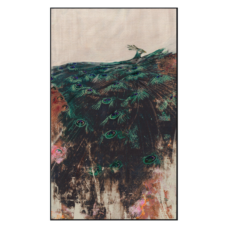 Noble Peacock 1 Print by Todaro, Katie, Black Floater Framed, 50'' H x 30'' W
