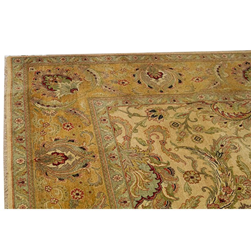 Tapis doré et doré de haute qualité noué à la main