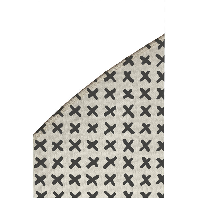 Tapis d'extérieur antidérapant Cross, Rond 5 pi