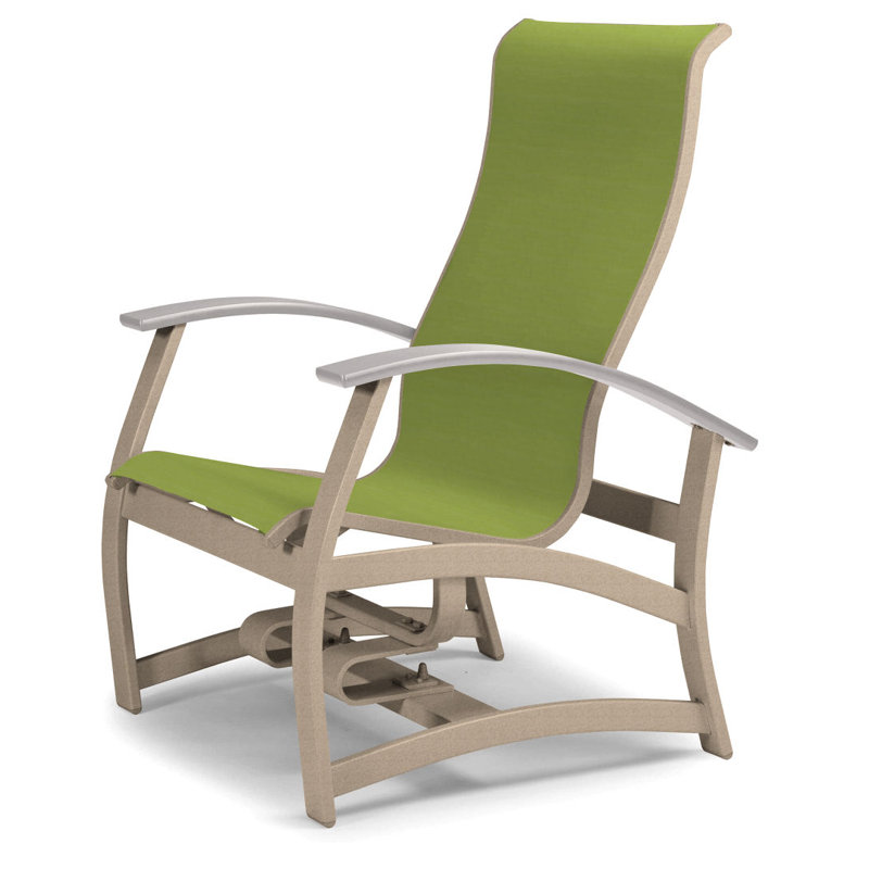 Askar Powder Coated Aluminum Outdoor Lounge Chair, Lime 38D Sunbrella®, White P50, Textured Desert
