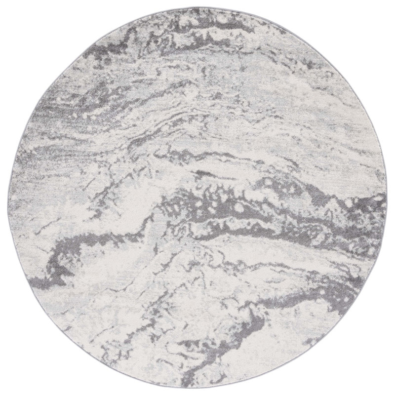 Shelvin Performance Abstract Rug, Round 6'7"
