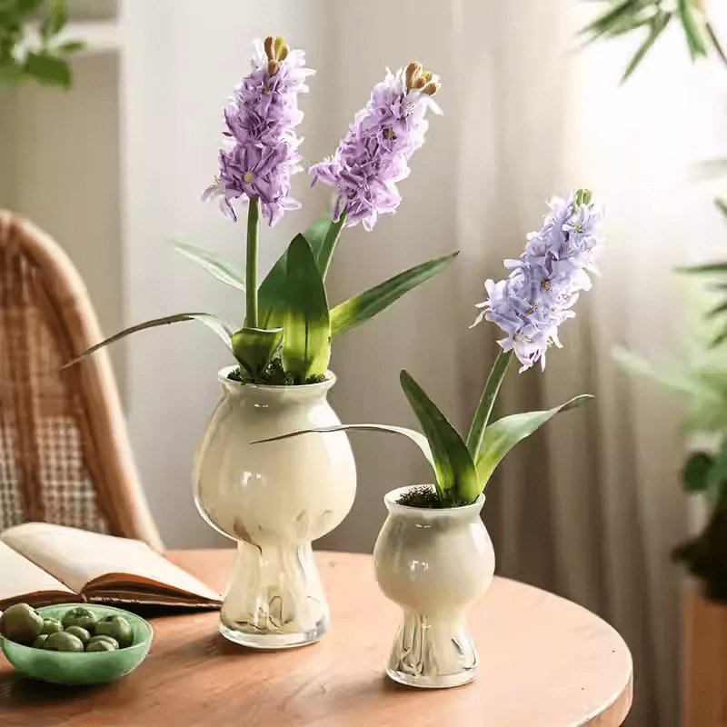Spring Artificial Hyacinth Stem 16" Tall, Bleu pâle, Deux tiges