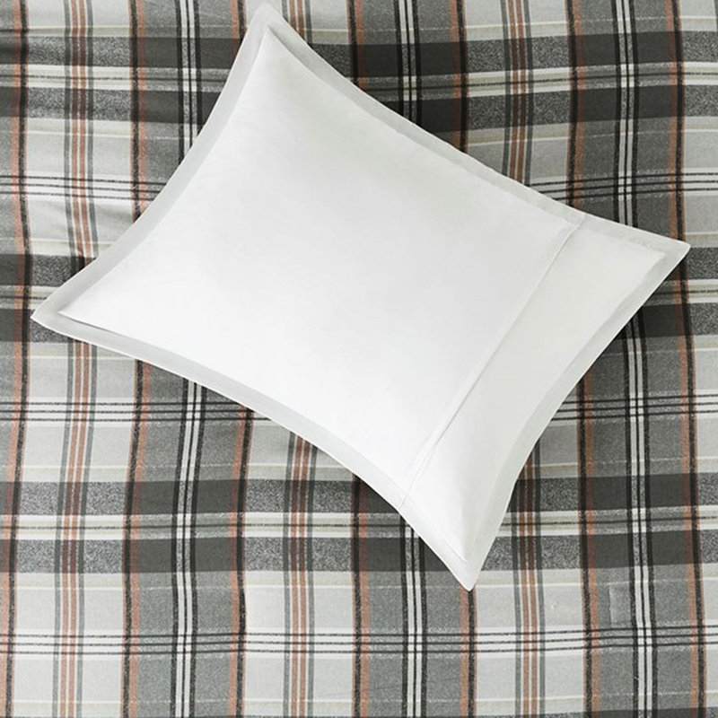 Full/queen Plaid Comforter , Fill, , 2 Shams, Throw Pillows, Warm Style Bedding Microfiber Cozy