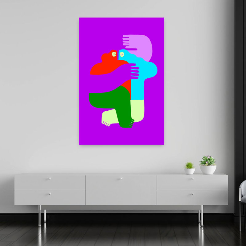 Art contemporain abstrait coloré et audacieux, H 60 po x l 40 po