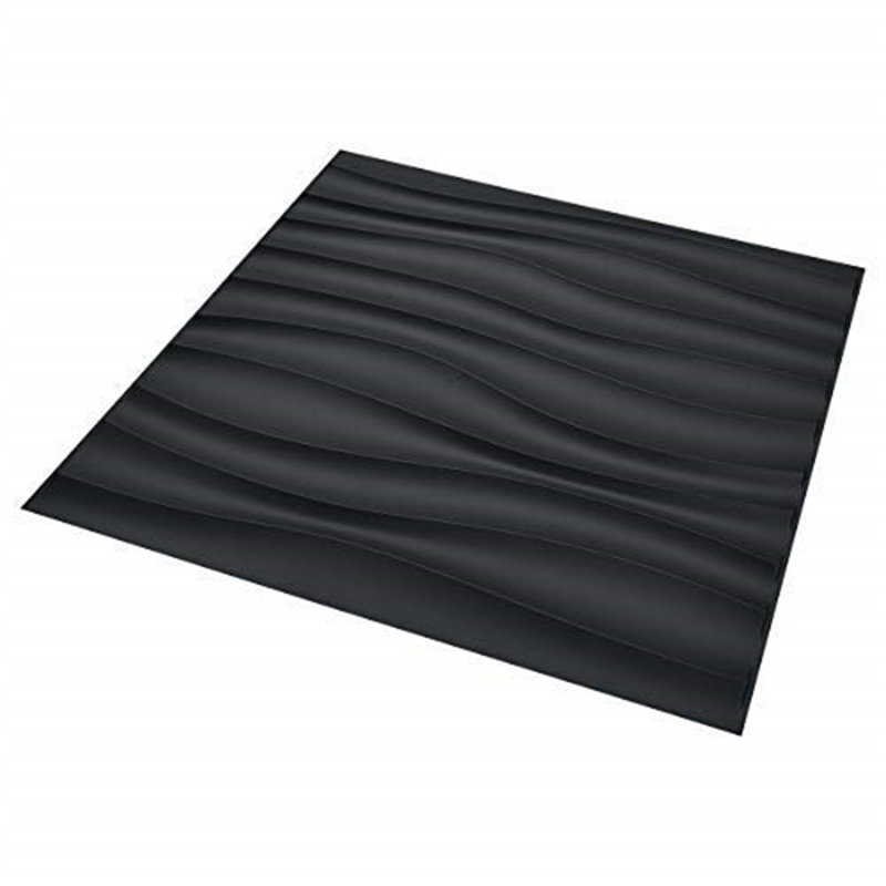 50 cm W 3D Wall Panel Wall Paneling in Matte Black  (12-pack)