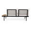Ensemble de canapé modulaire d'extérieur 5 pièces avec coussins Theo, structure en bois d'acacia crème Theo