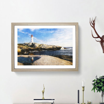 Lighthouse & Seascape In Canada - Single Picture Frame Painting on MDF
