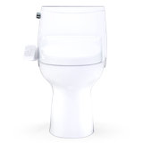 TOTO Ultramax WASHLET+ S2 One-Piece Elongated 1.6 GPF Universal Height Toilet with CEFIONTECT, Cotton White - MW6083346CSFG#01