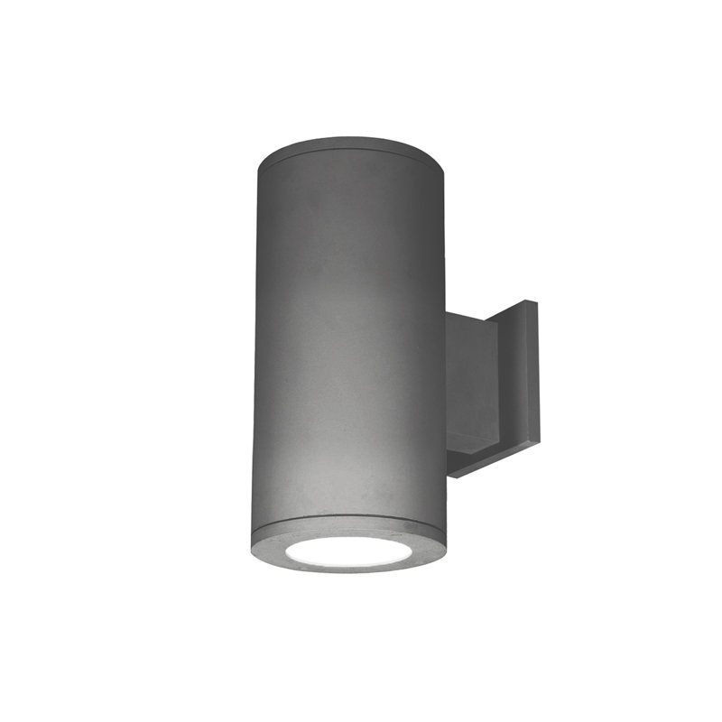 Tube LED Outdoor Armed Sconce, Black, 12.5'' H x 5'' W x 7.63'' D, 2700K
