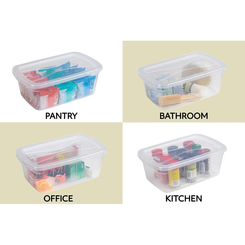 Rubbermaid Cleverstore 6 Qt Clear Storage Containers, 12 Pack, Stackable