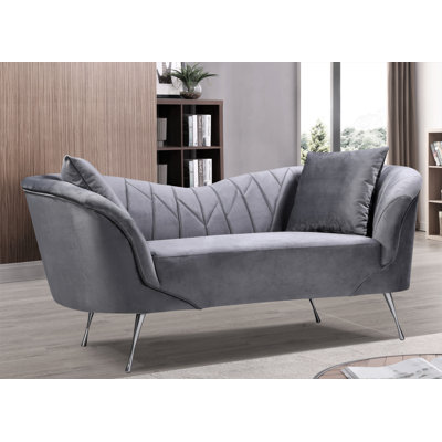 Velvet Flared Arm Sofa