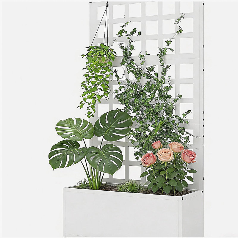 Stylish Planter Box,Raised Garden Bed,Vegetable Box, White