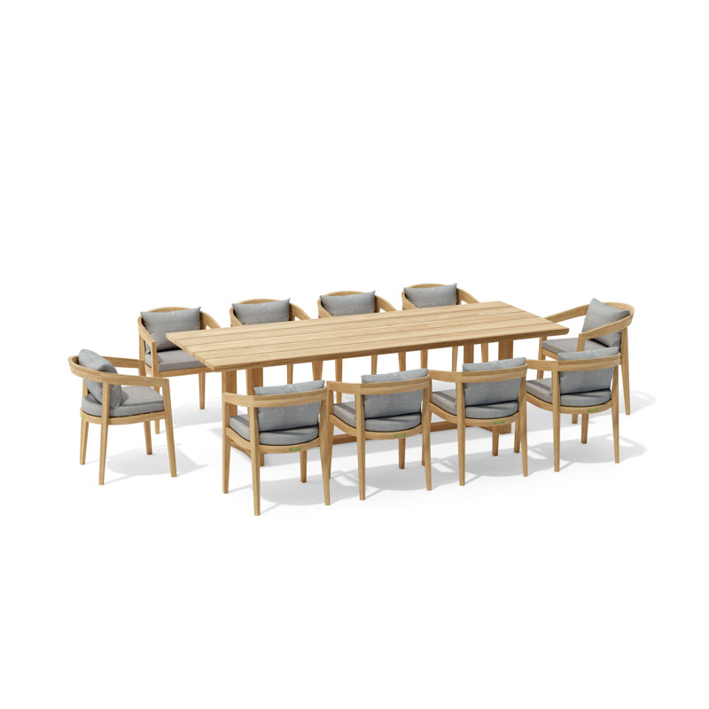 Toscana Outdoor 11 - Piece Teak Dining Set with Cushions