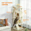 Tour pour arbre à chat 54 po avec poteaux à griffer, condos pour chat, blanc crème-398512939-398512940