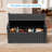 80 Gallon Wood-grain Style Lockable Outdoor Storage Bench, Water Resistant Resin-124984946