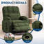 Très grand fauteuil inclinable électrique massant et chauffant, port USB et coussin lombaire de 25,6 po de large, vert