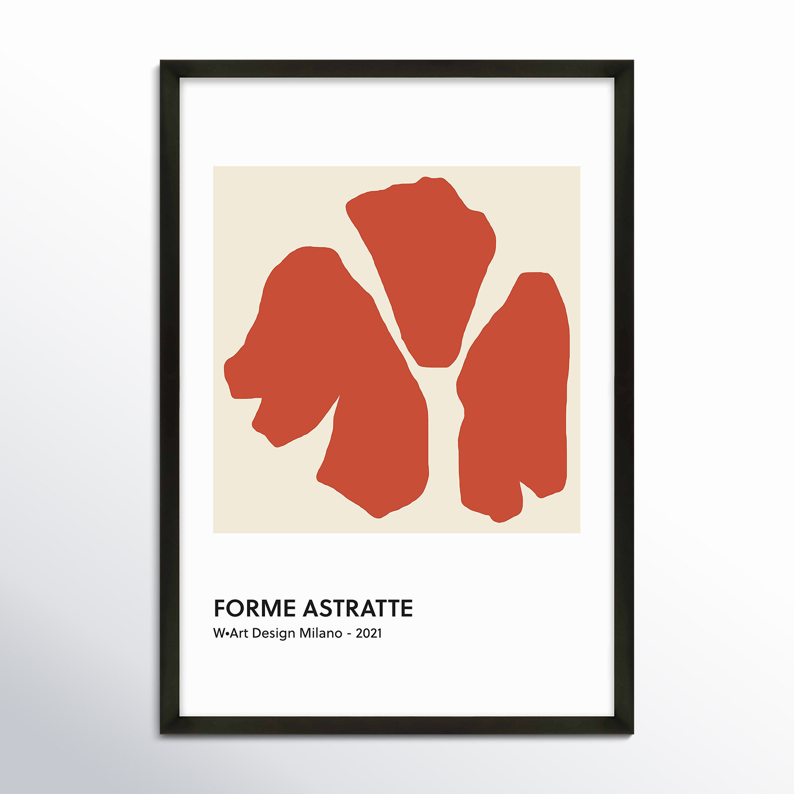 Forme Astratte Red by Romina Gadler, White Framed Canvas, 25" H x 17.5" W x 1.25" D