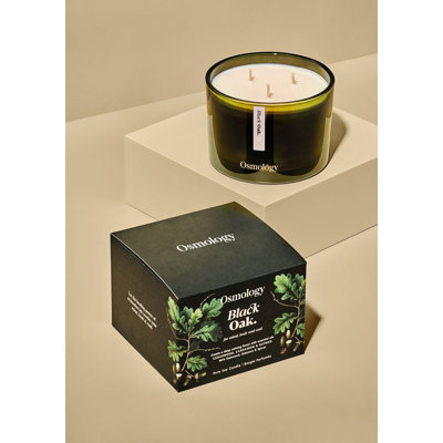 Bougie triple mèche parfumée chêne noir