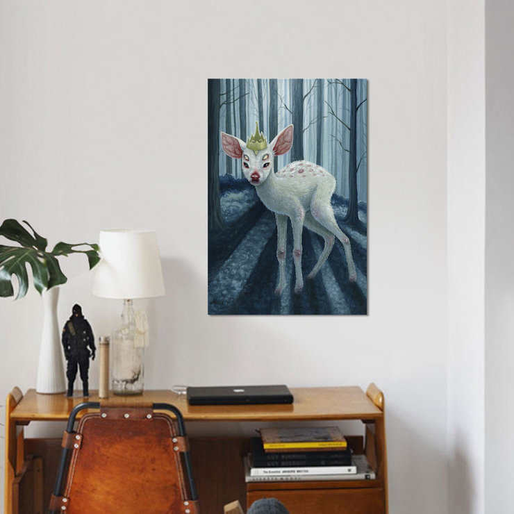 « sif i », impression sur toile, H 40 po x l 26 po x P 1,5 po, Papier d'art encadré noir, Pas de tapis