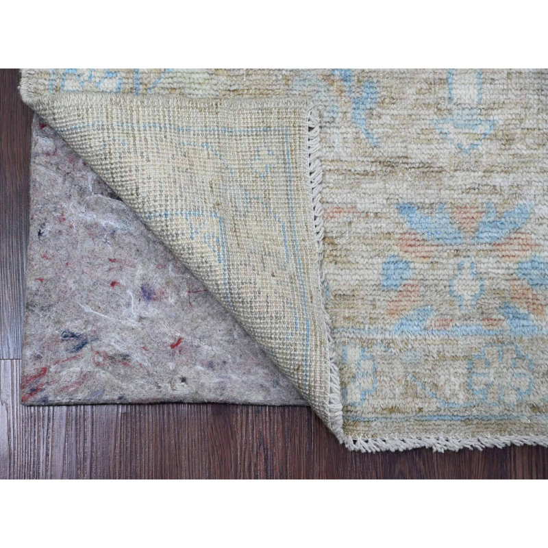 3'x5' Brown Afghan Angora Oushak Leaf Design 100% Wool Hand Knotted Rug 9A05FF2BB0C84A0799FDA124AF893A52