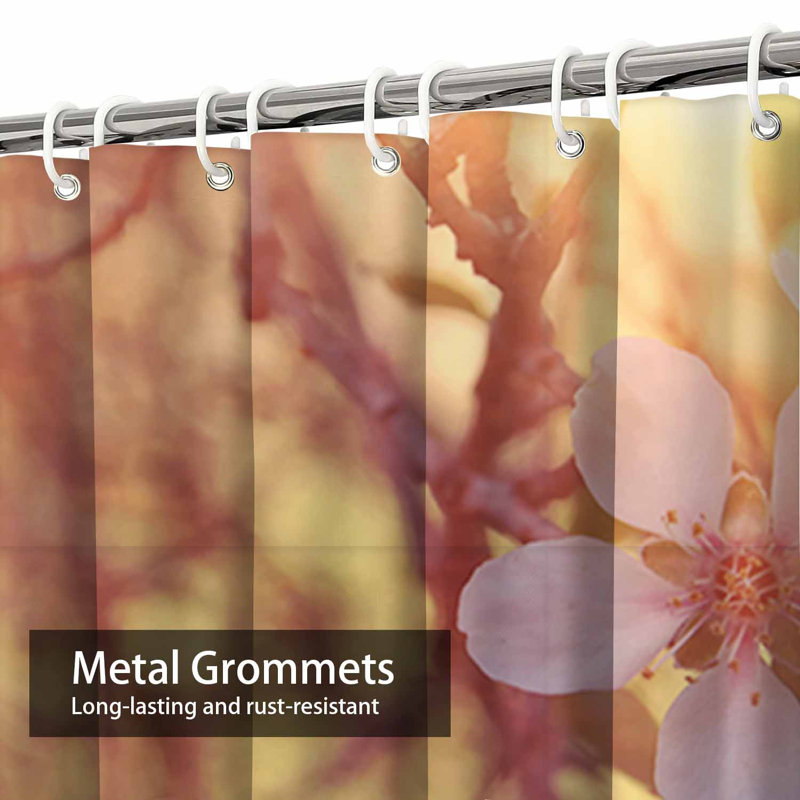 Rideau de douche imperméable Rustic Cherry Blossom, L 72 po x l 72 po