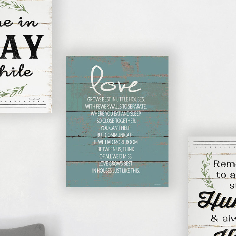 «Love Grows Best in Little House Distress Teal Shiplap», art mural, H 15 po x l 10 po x P 1,5 po, Plaque murale