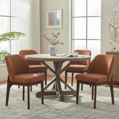 Bason 19.5" H Polyester Upholstered Dining Chairs (Set Of 6)