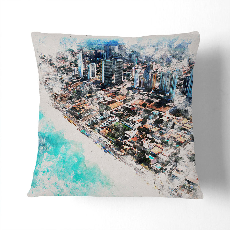 Square Cushion, White, 40cm H x 40cm W x 15cm D