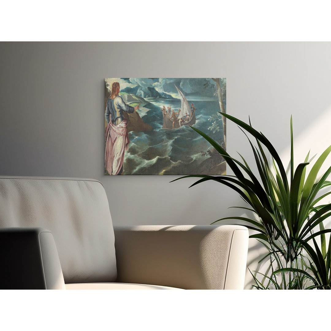 Jesus Walking on Water Canvas Print, Christian Religious Wall Art, Biblical Faith Home Decor, Spiritual Gift for Believers