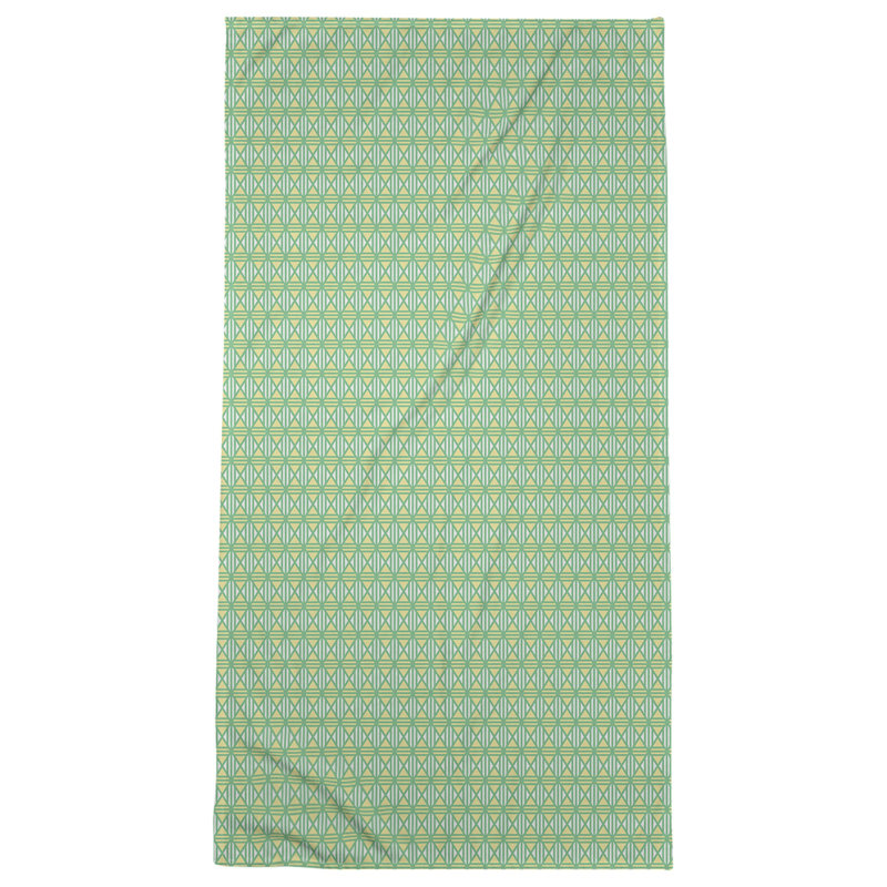 Serviette de bain à losanges, Vert/jaune