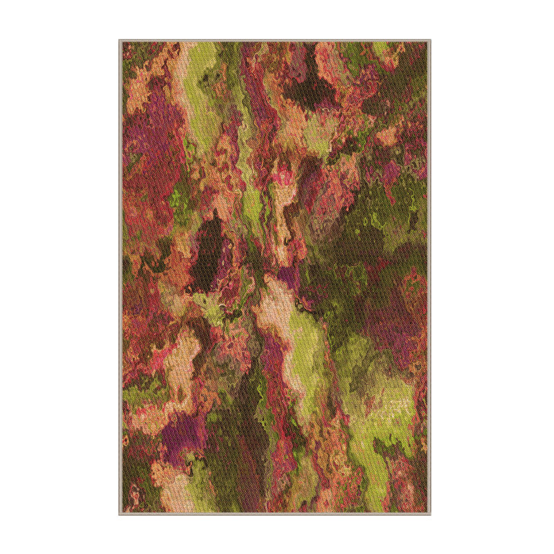 Tapis abstrait orange, Tapis de couloir 2 pi x 5 pi