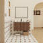 Meuble-lavabo mural de 30 po avec lavabo en céramique et portes à fermeture en douceur-129865310
