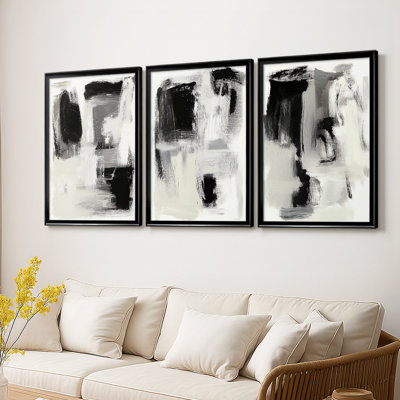 ABSTRACT Series DCCXXVII -Custom Framed Wrapped Gallery Canvas - 3 Pieces