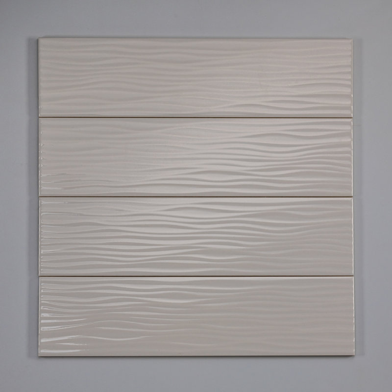 San Marco 4' x 16" Ceramic Subway Tile, Breeze Pattern, Mist