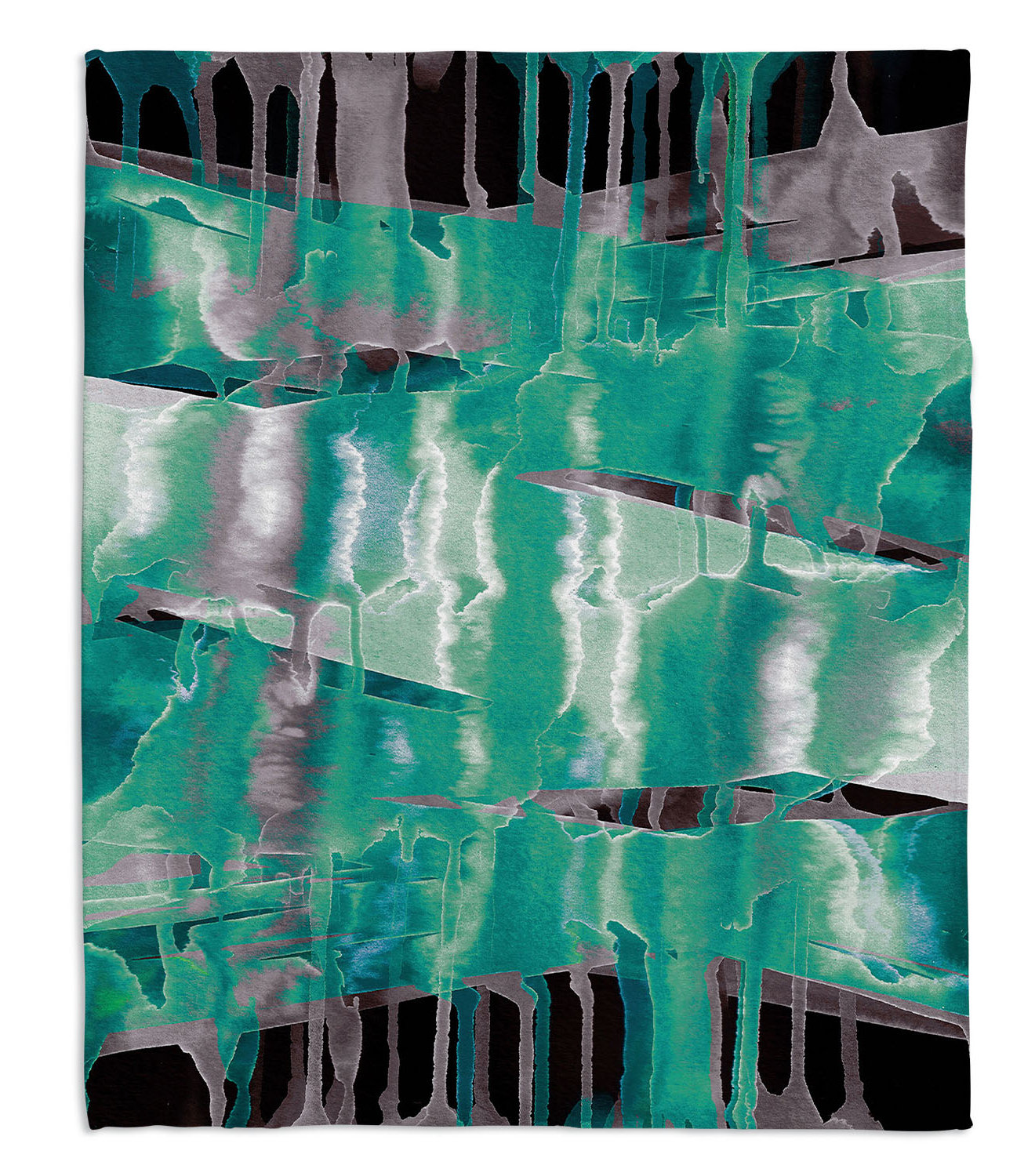 Inversion Aqua DiaNoche Designs Inversion Aqua Soft Sherpa Blanket | Wayfair