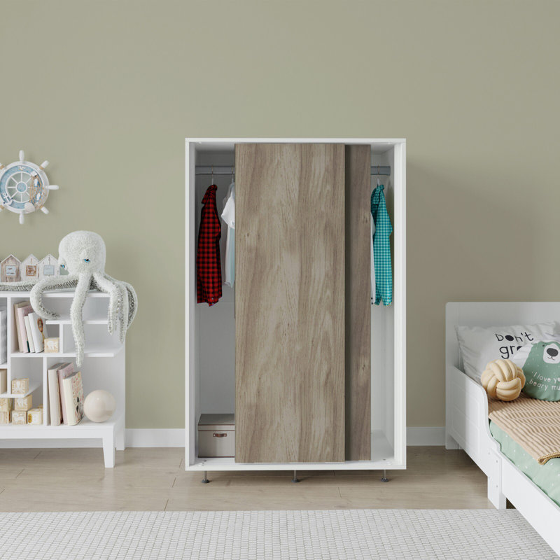 Engineered Wood Wardrobe, White/Oak