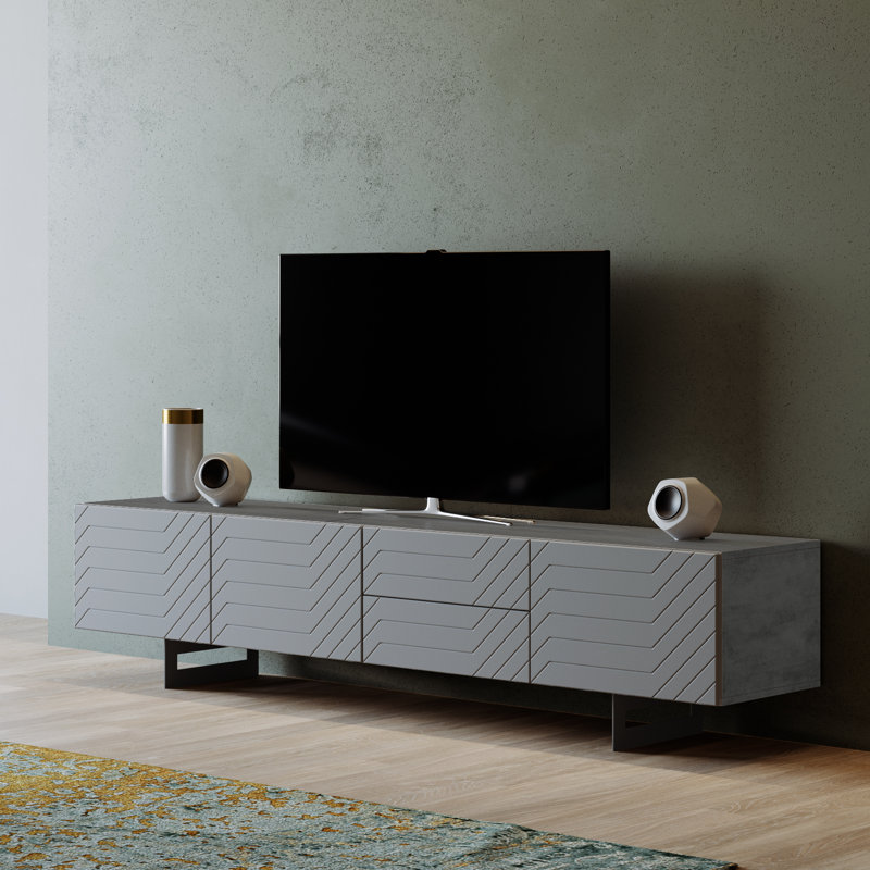 Fulvia TV Stand for TVs up to 70", Concrete/Grey