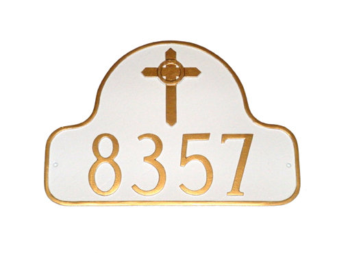 Enseigne d’adresse pour pelouse sur 1 ligne, Fer suédois / argent, Oui