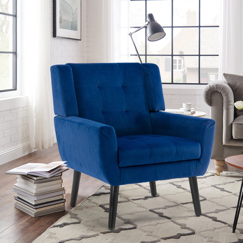 Carmelinda Upholstered Accent Chair - Navy Blue