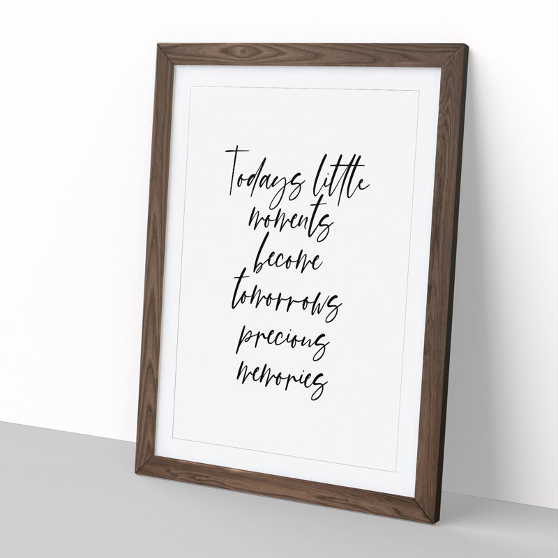 Todays Little Moments - Picture Frame Typography, 48cm H x 36cm W x 2cm D, Walnut