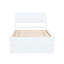 Structure de lit simple avec lit gigogne blanc crème, tête de lit ultrabrillante moderne et lit gigogne élégant pour la chambre à coucher-1109498158